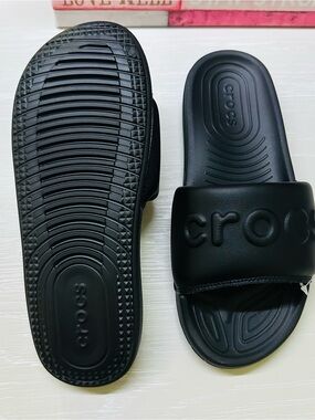 CROCS Black Padded Slide Sandals